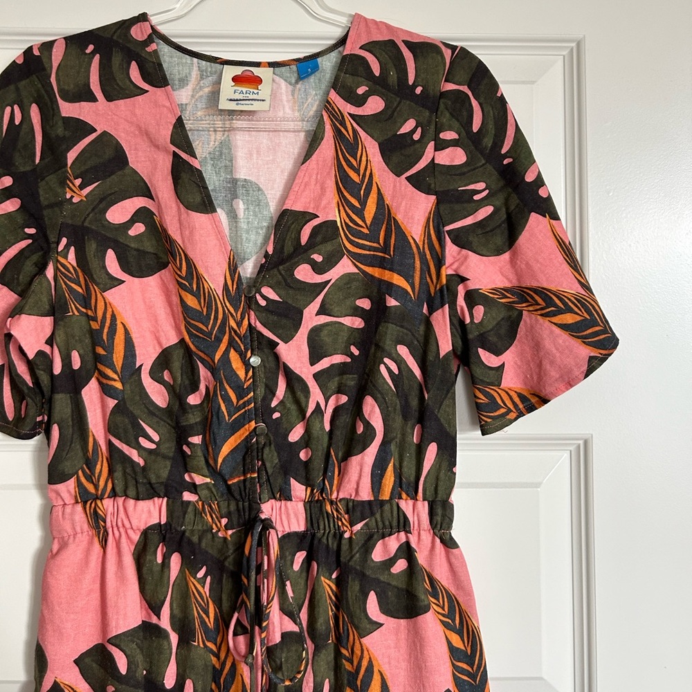 Farm Rio Anthropologie monstera print romper